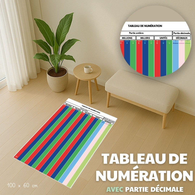 Tableau de numération avec partie décimale
