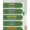 Les jours de la semaine - Poster Indéchirable - vert