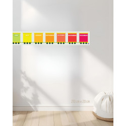 Train des mois - Poster Indéchirable - Couleurs