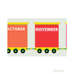 Train des mois - Poster Indéchirable - Couleurs